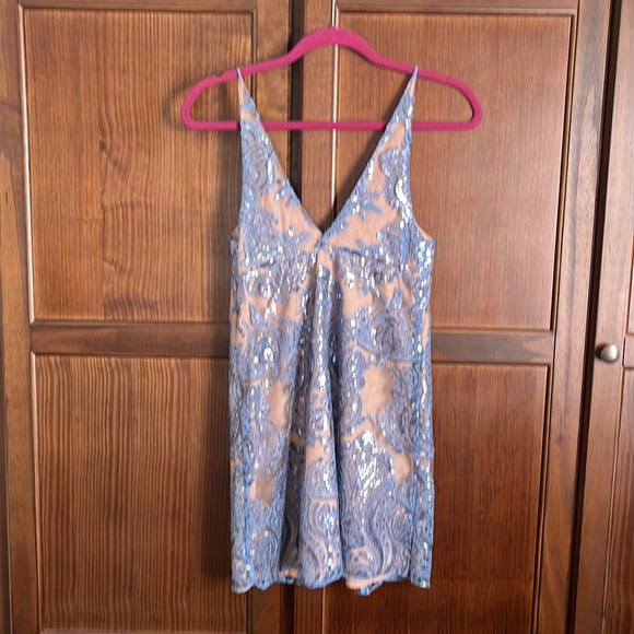 FREE PEOPLE sequin slip dress, size 0 - Picture 2 of 5
